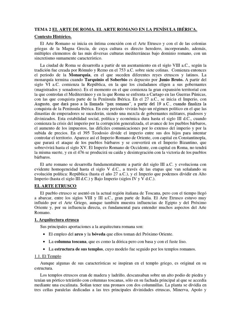 Tema 2 El Arte De Roma | PDF