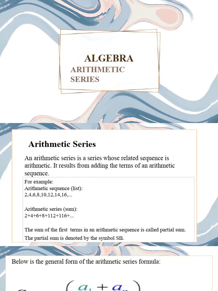 Lesson Plan In Algebra (Arithmetic Series) Presentation-WPS Office | PDF | Summation | Sequence