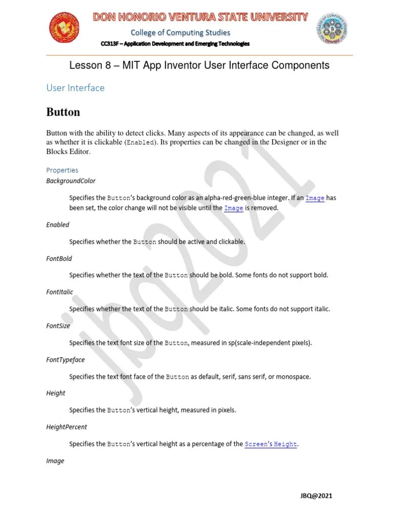 Lesson8 - User Interface | PDF | Typefaces | Button (Computing)