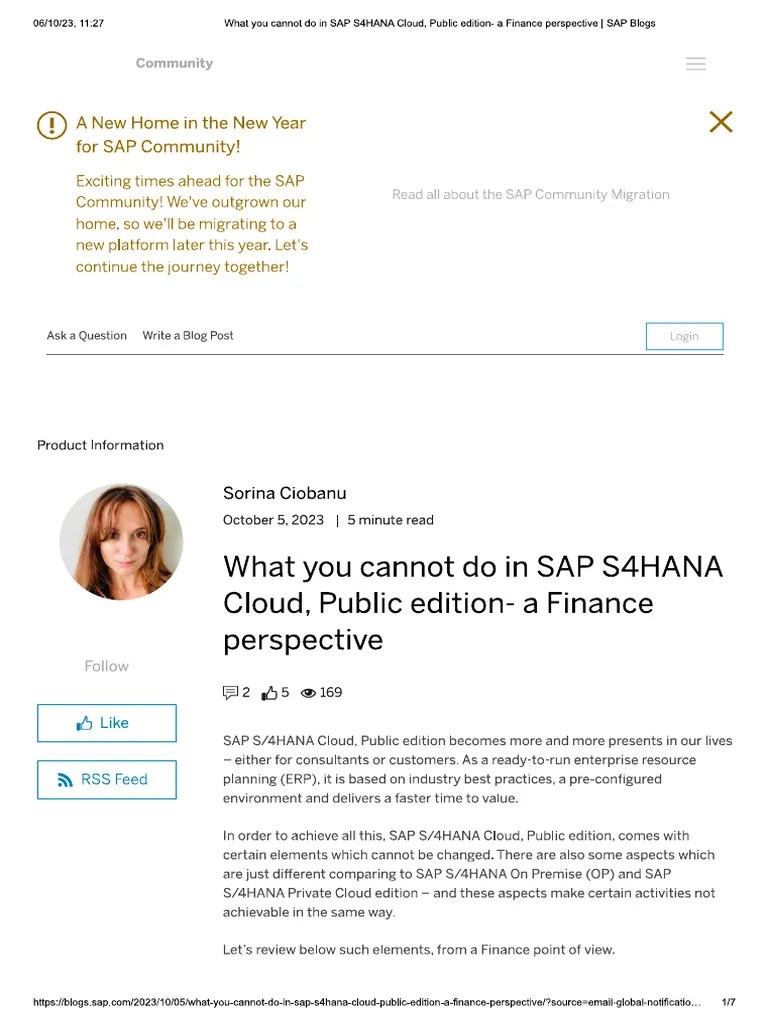 What You Cannot Do In SAP S4HANA Cloud, Public Edition - A Finance ...