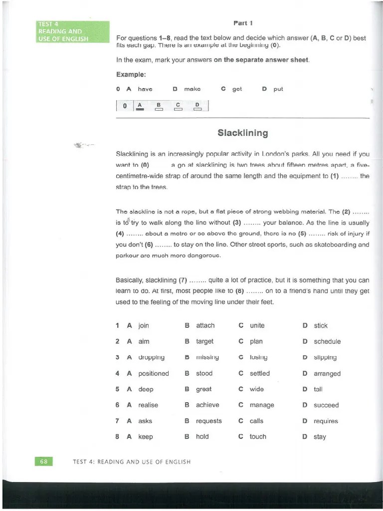 Reading And Use Of English | PDF
