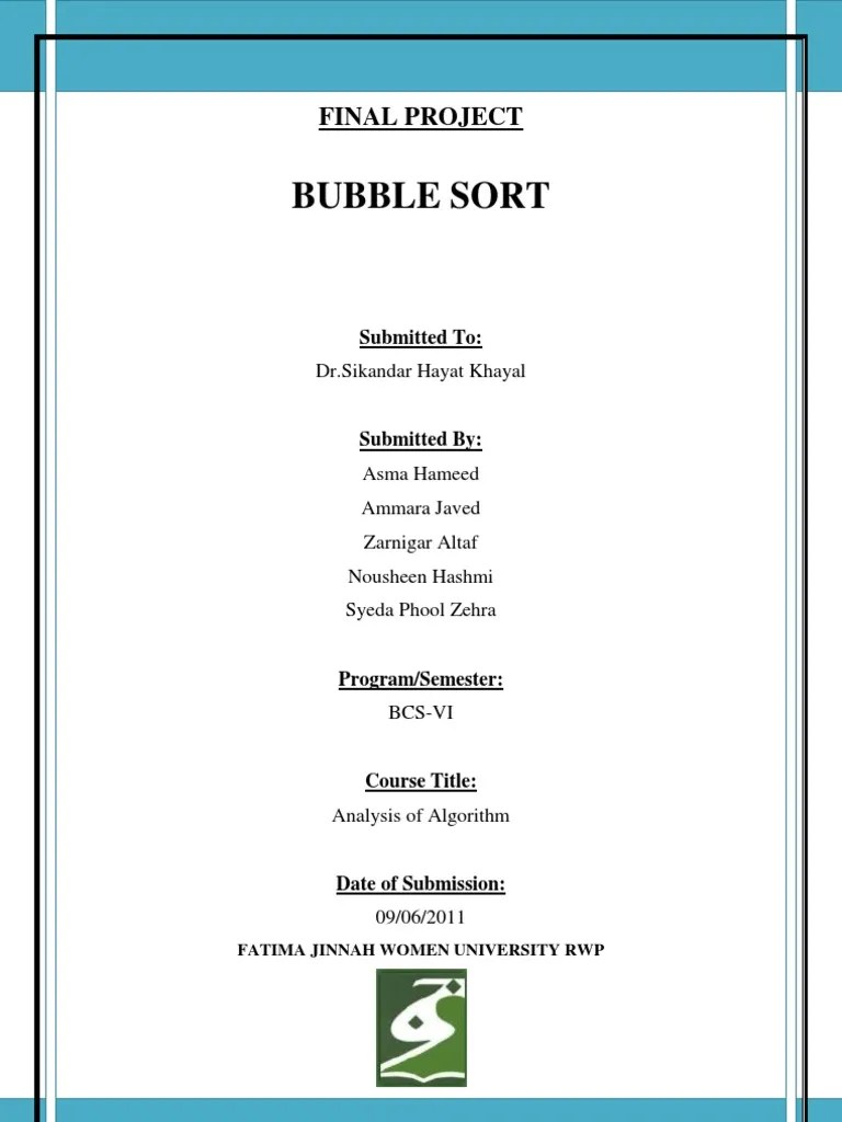 Bubble Sort | PDF | Algorithms | Applied Mathematics