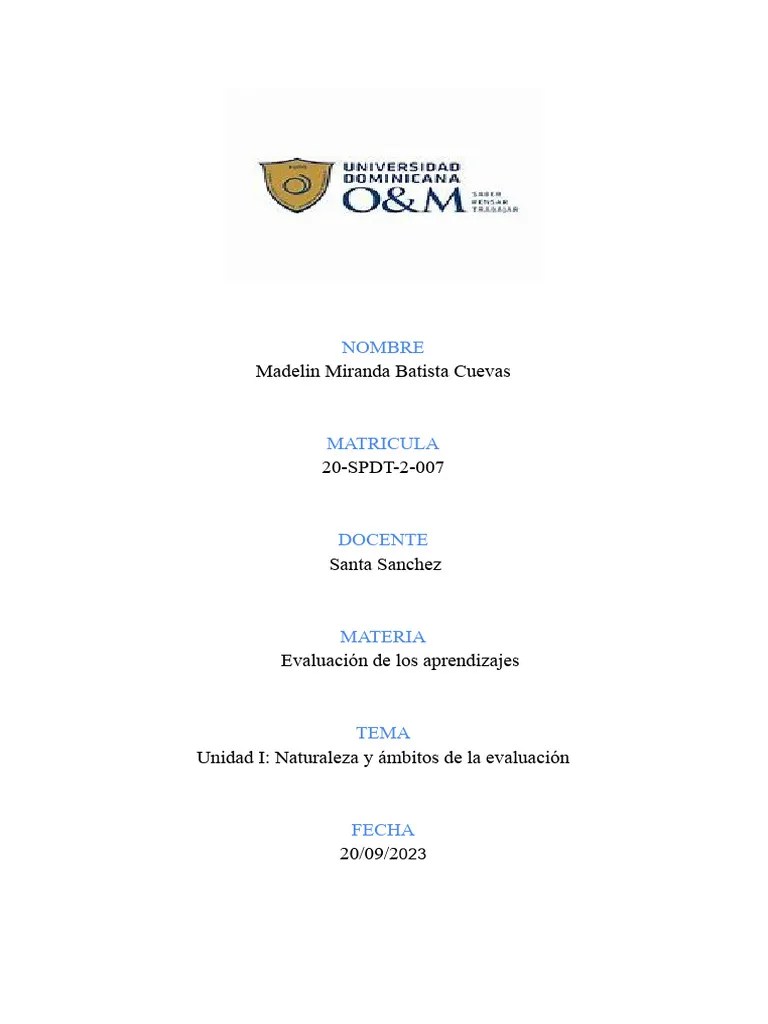 Evaluacion De Los Aprendizajes | PDF