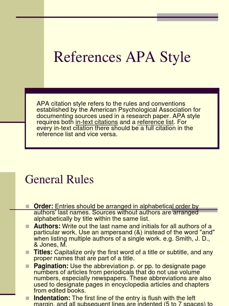 APA Style.ppt New | Citation | Apa Style