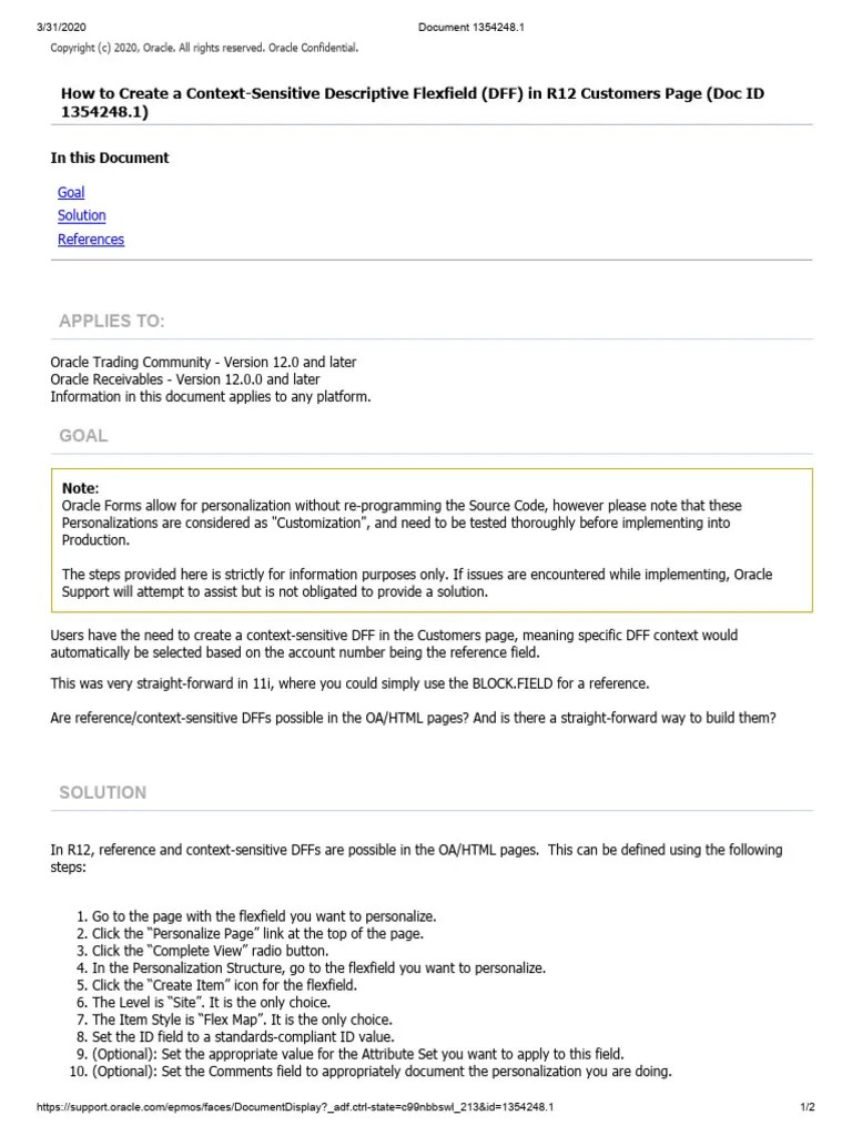 How To Create A Context-Sensitive Descriptive Flex Field (DFF) In R12 | PDF