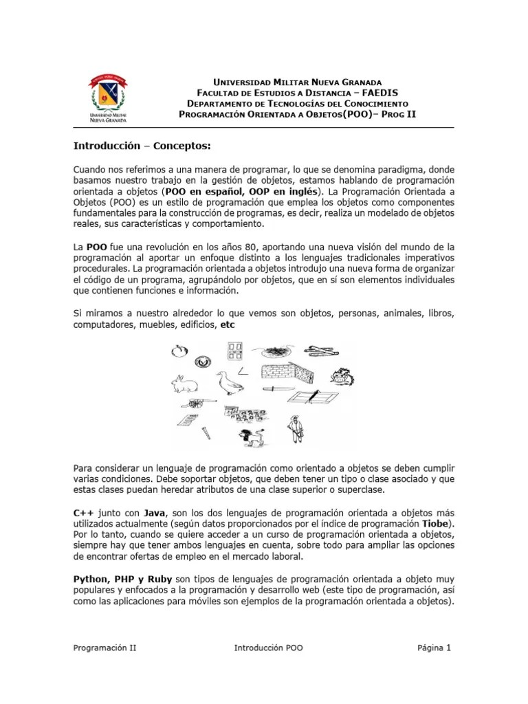 Introducción Programacion Orientada Objetos | PDF | Arte | Informática