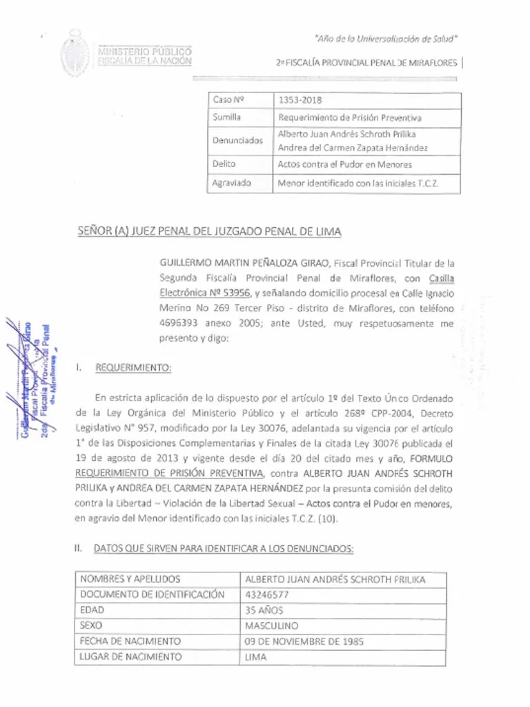 Requerimiento De Prision Preventiva | PDF