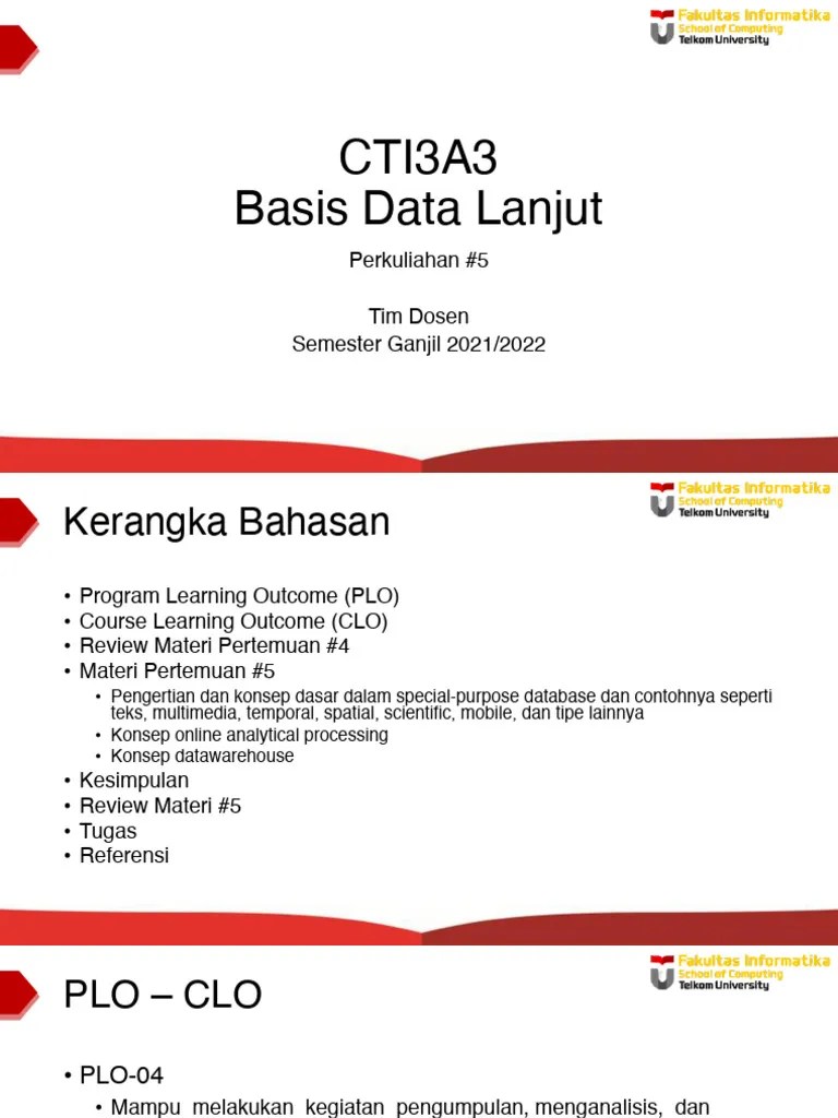 Slide Pertemuan 5 - Spesial Purpose Database | PDF