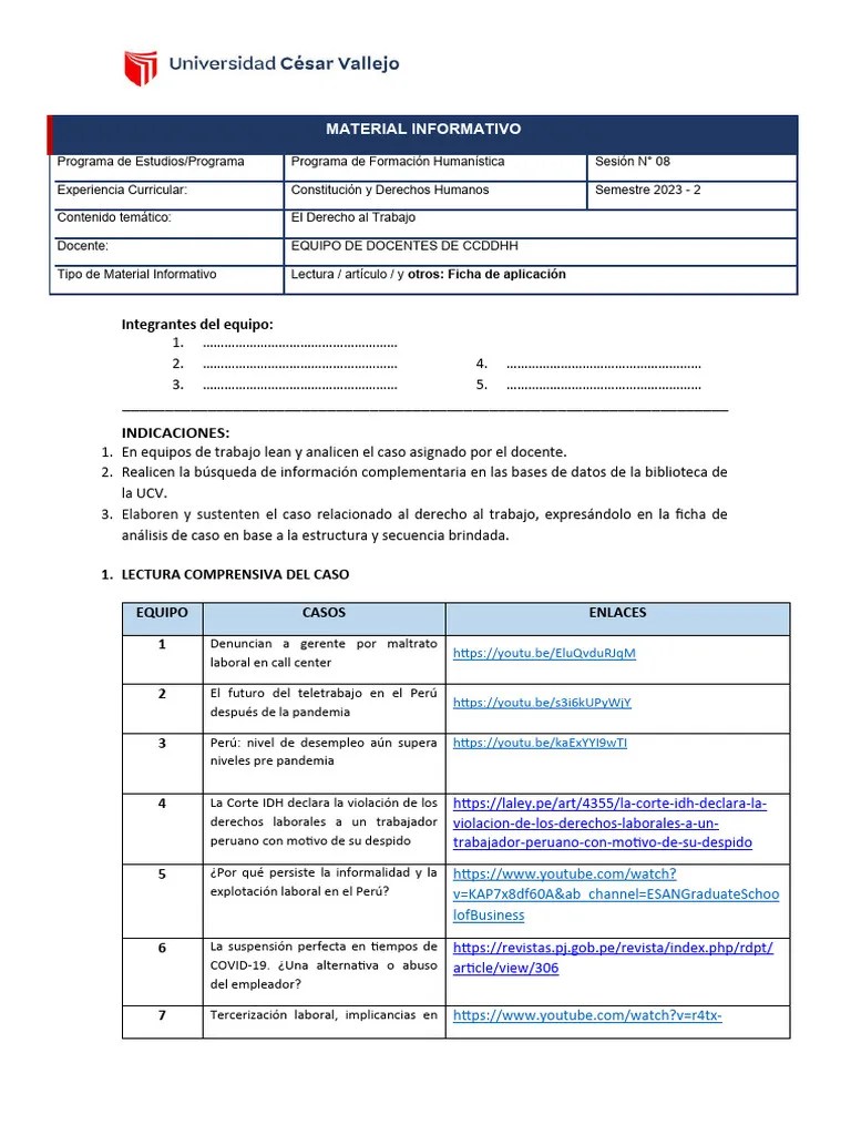 Ficha De Aplicación 08 CCDDHH | PDF