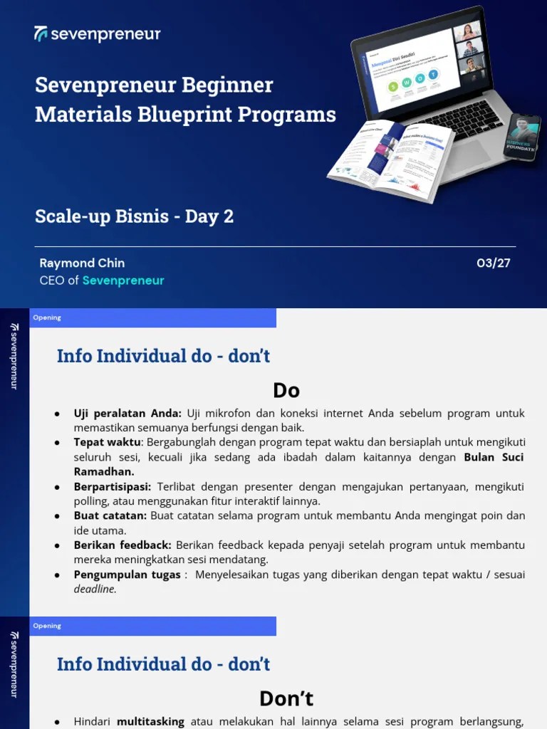 Day 2 Scale-Up Bisnis - Innovating Business Idea & MVP Dan PMF | PDF
