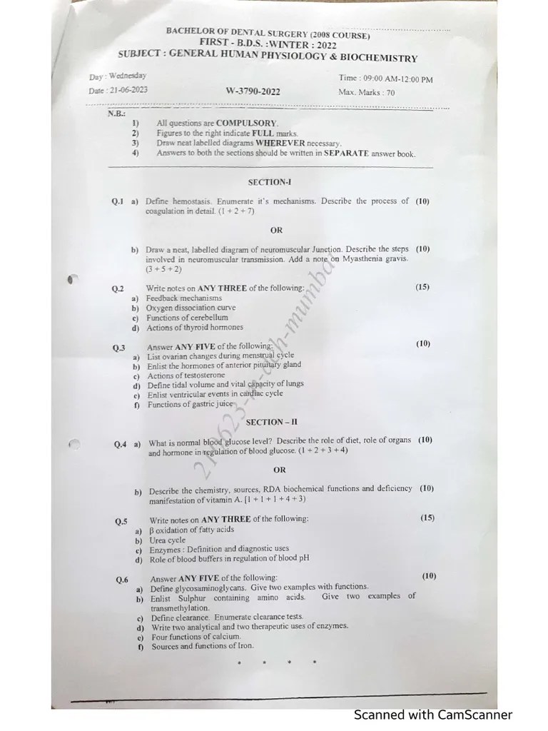 Physio Biochem Pyqs | PDF