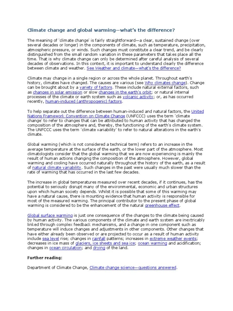 Climate Change And Global Warming | PDF | Climate Change | Climate