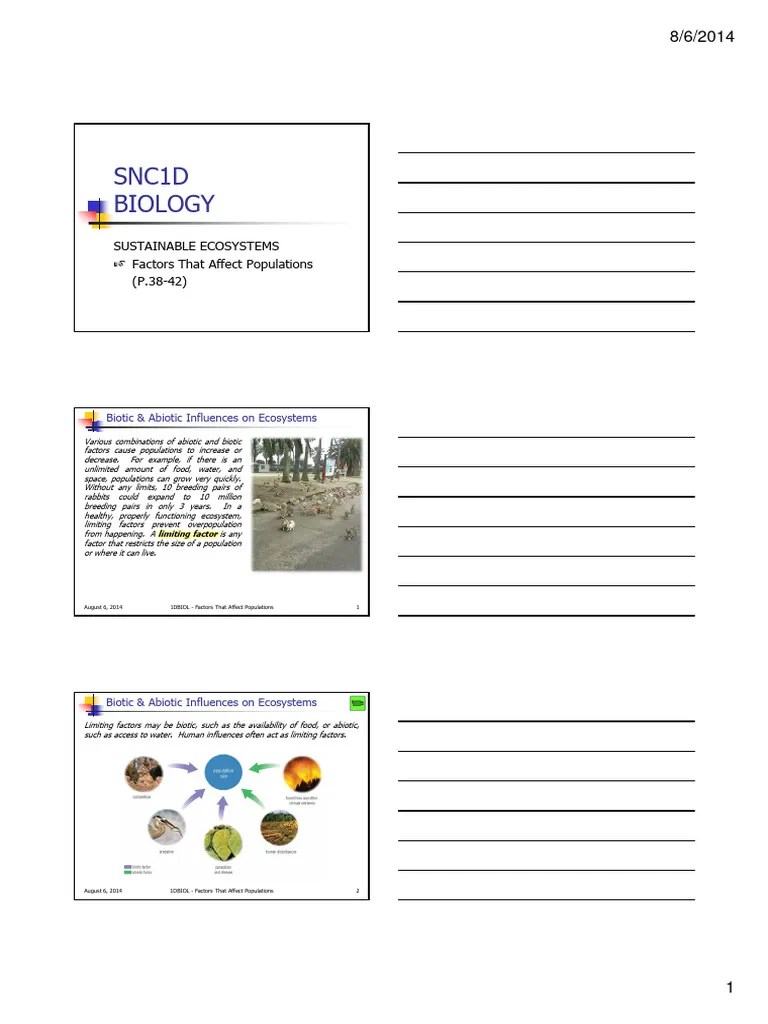 2.7 - Biotic And Abiotic Influences On Ecosystems PP 1 | PDF ...