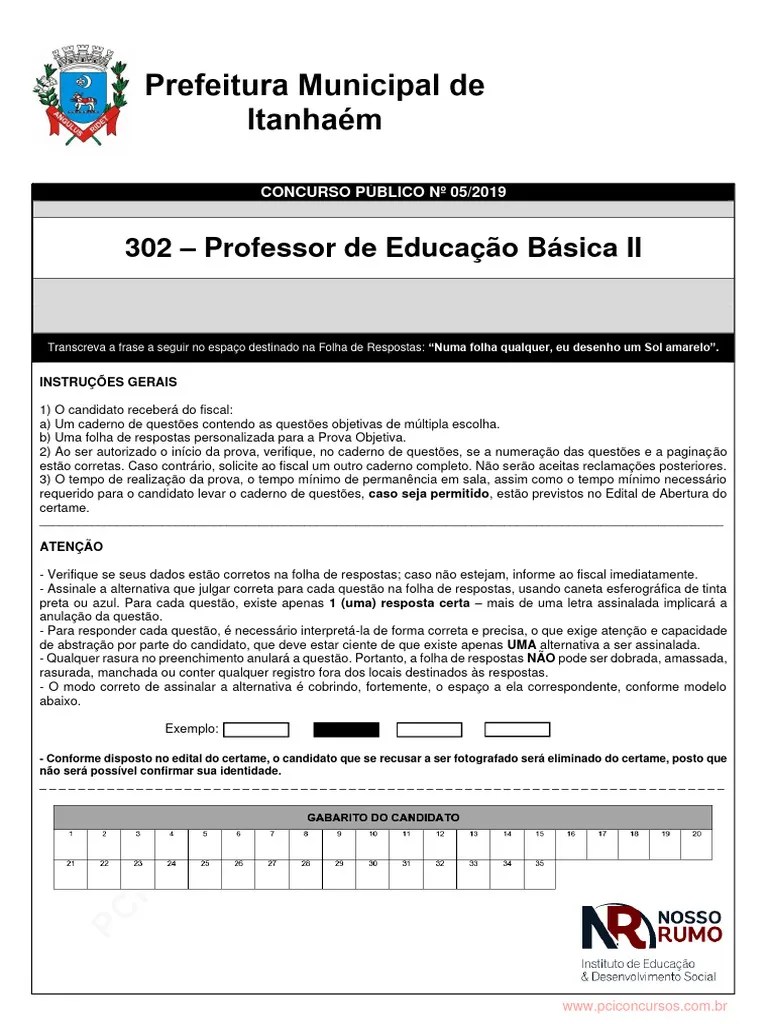 Professor De Educacao Basica II | PDF
