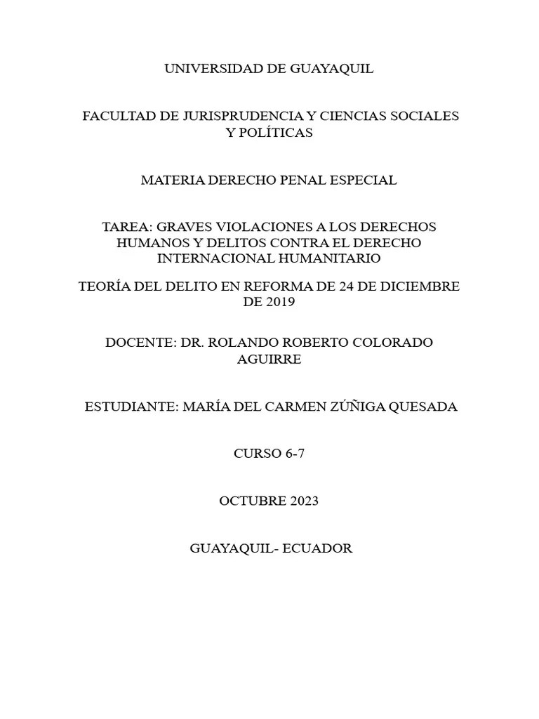 Graves Violaciones A Los Derechos Humanos Y Delitos Contra El Derecho ...