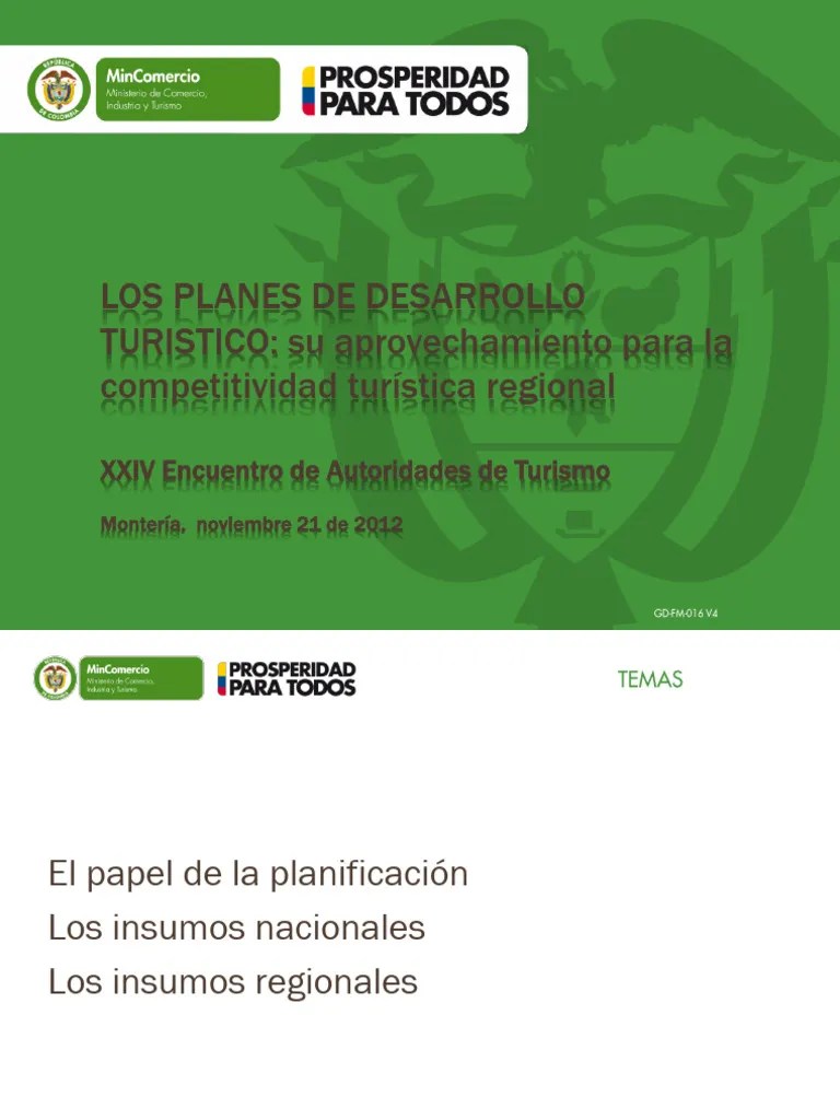 Planes De Desarrollo Turistico | PDF