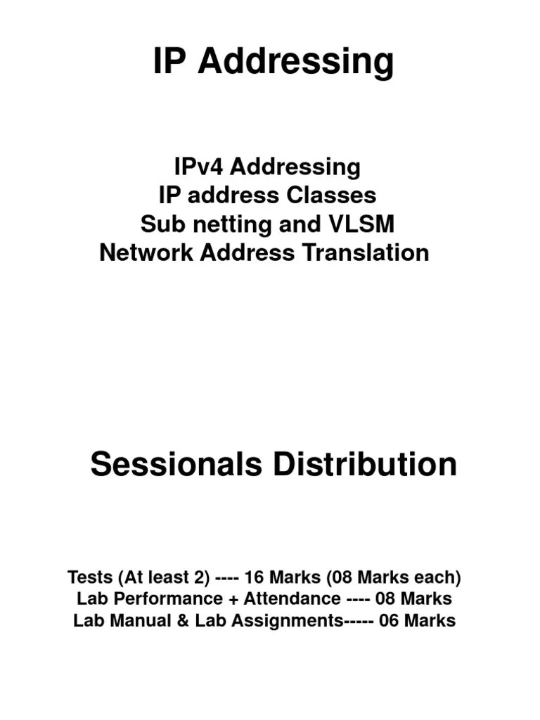 Lab (IPv4 Addressing) | PDF