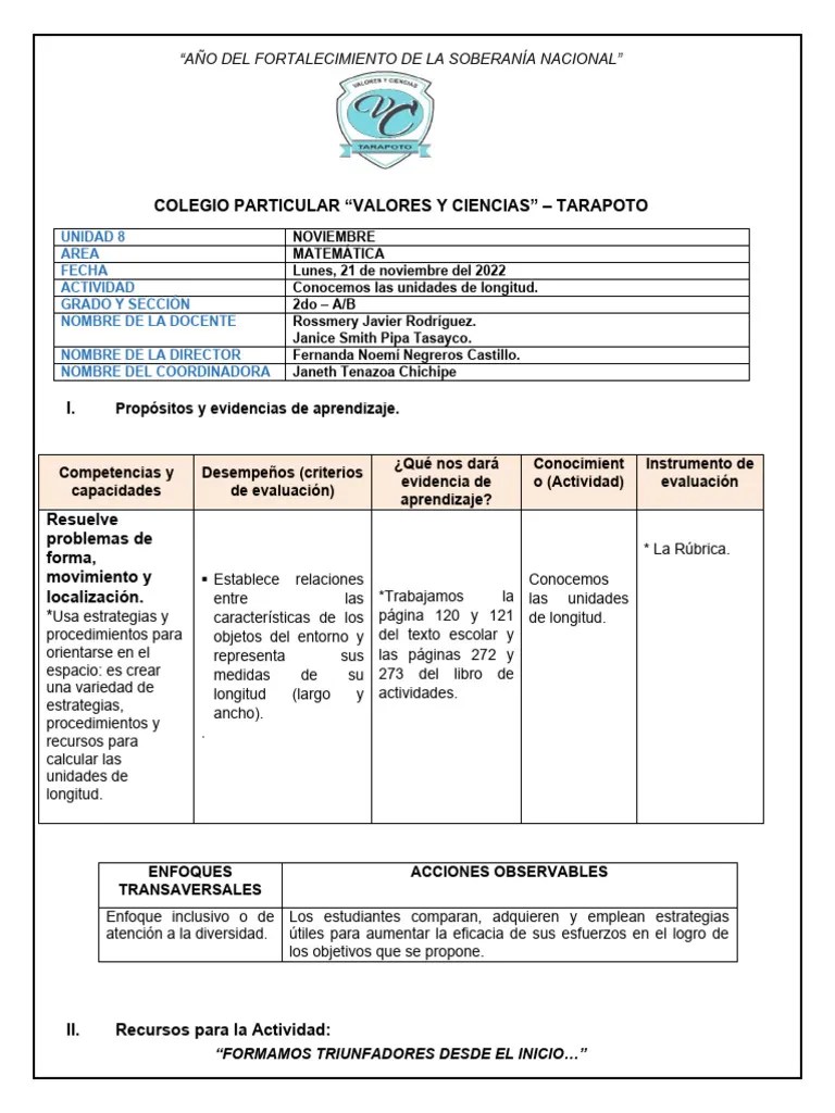 SESION MAT Lunes 21-11-22 | PDF | Evaluación | Conceptos Psicologicos
