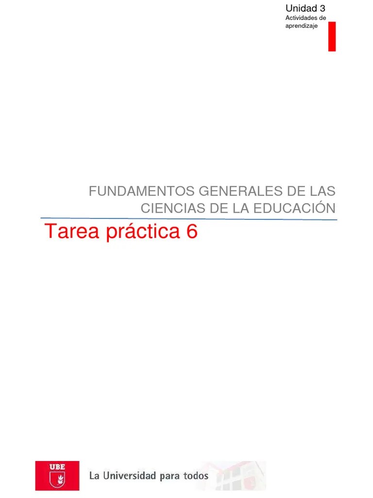 Fundamentos De Las Ciencias De La Educacion TAREA PRACTICA 6 | PDF | Maestros | Enseñando