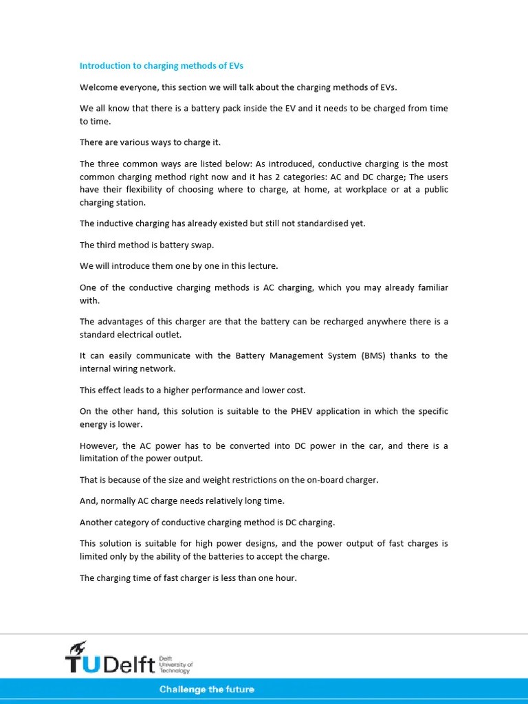 ECARS2x 2018 T3-1 Introduction Charging Methods EVs-1-4 | Download Free PDF | Battery Charger ...