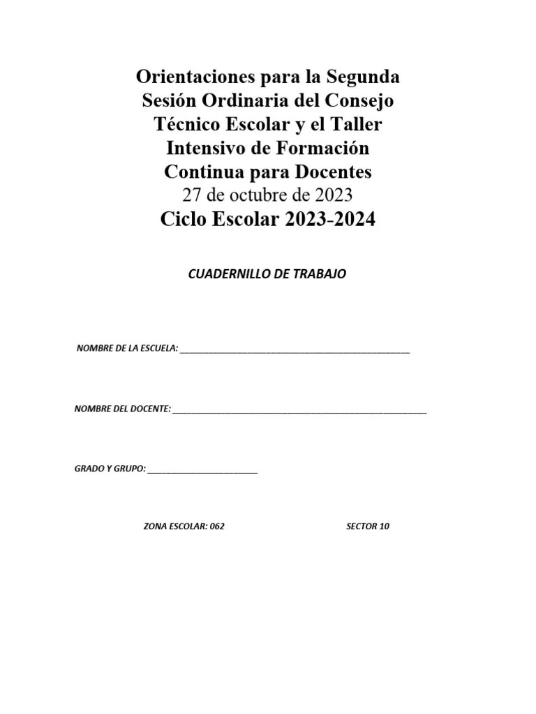 Cuadernillo Segunda Sesión De CTE 2023 | PDF | Enseñando | Aprendizaje