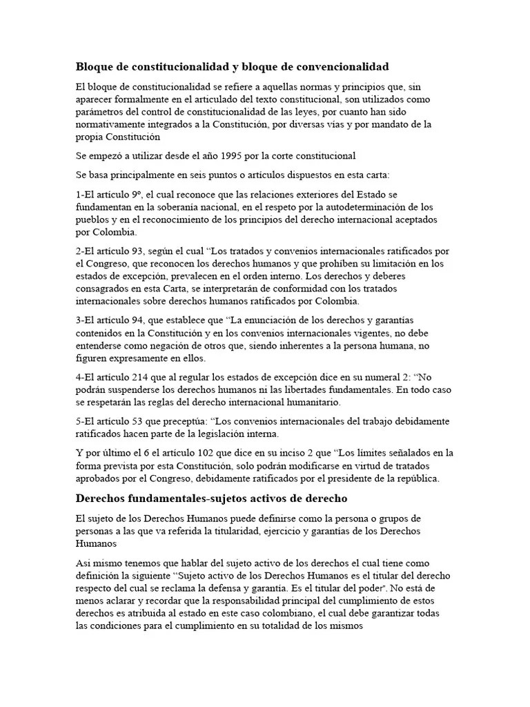 Bloque De Constitucionalidad Y Bloque De Convencionalidad | PDF