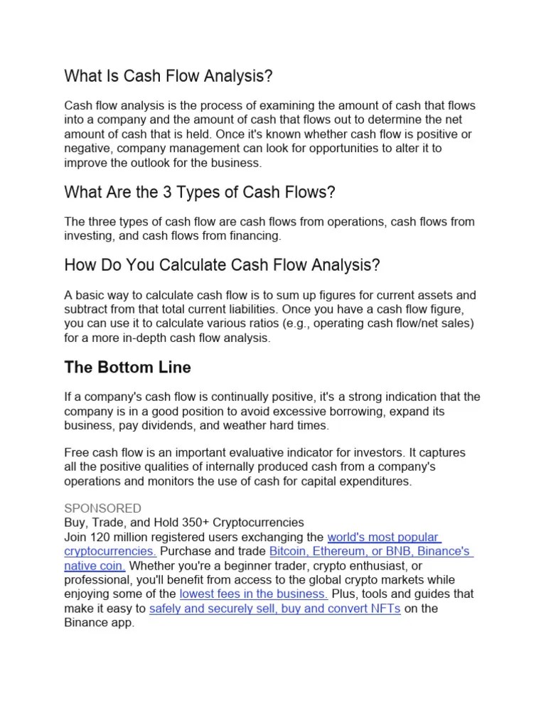 What is cash flow analysis