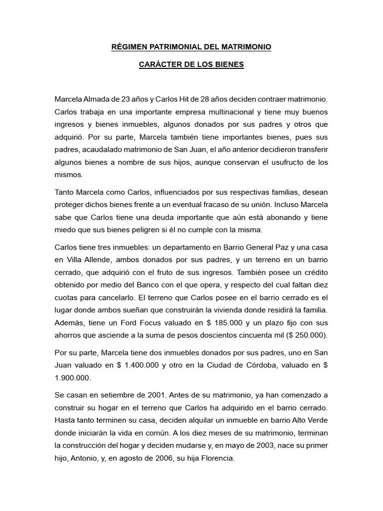 Régimen Patrimonial Del Matrimonio - Uces | PDF | Economias