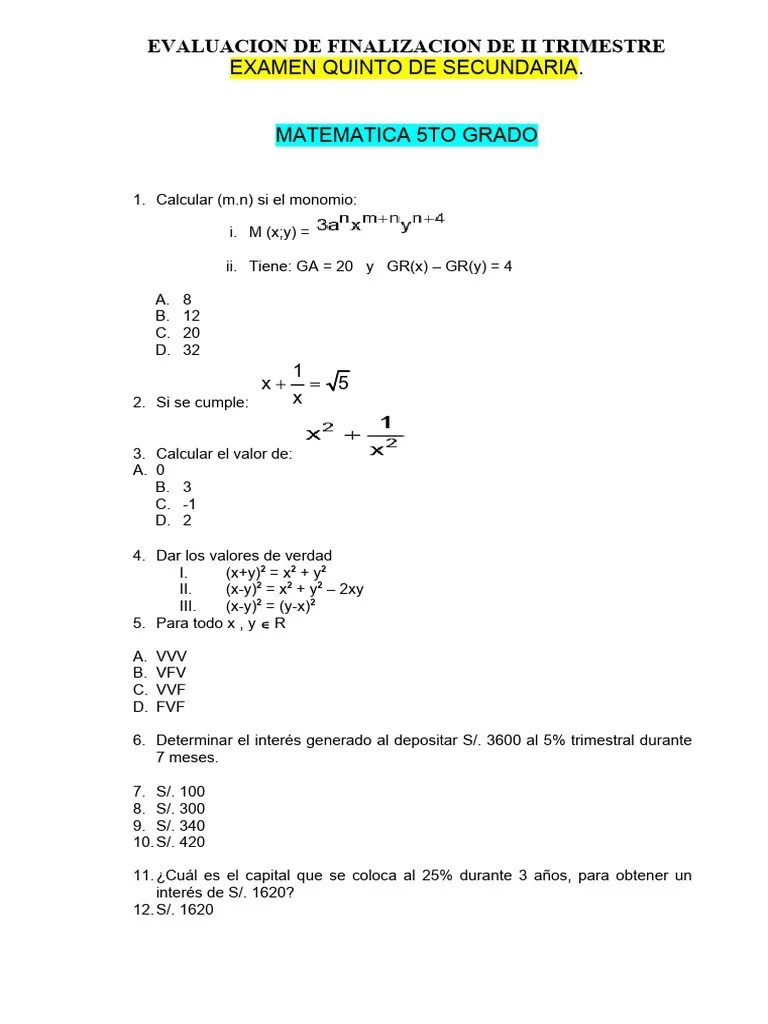 Matematica 5to Grado | PDF | Hidrocarburos | Adn