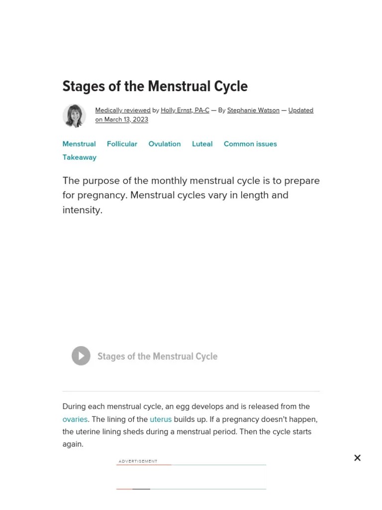 Stages Of Menstrual Cycle - Menstruation, Ovulation, Hormones, Mor ...