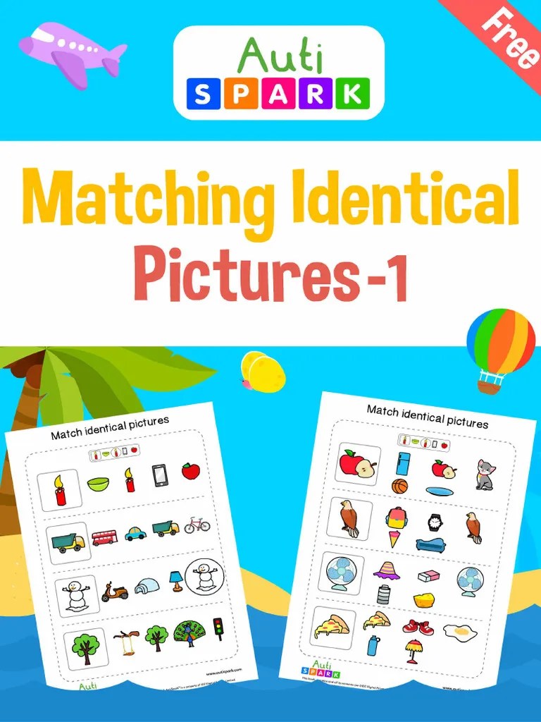 AutiSpark Free Workbook 1 Circle The Same Pictures | PDF
