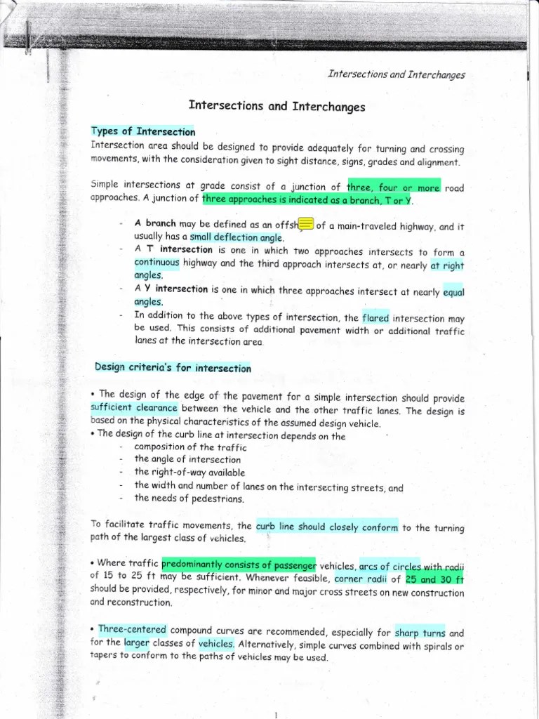 Intersection Interchange | PDF | Interchange (Road) | Intersection (Road)