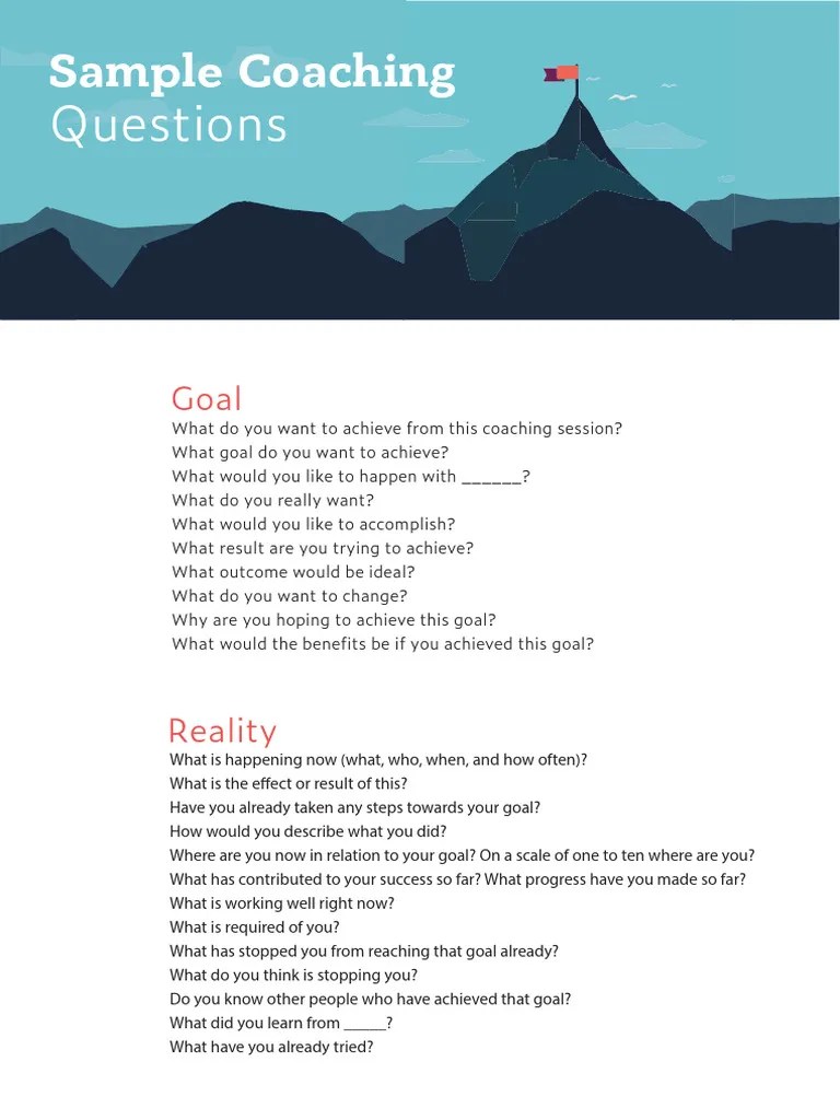 Sample Coaching Questions | PDF | Goal | Psychology