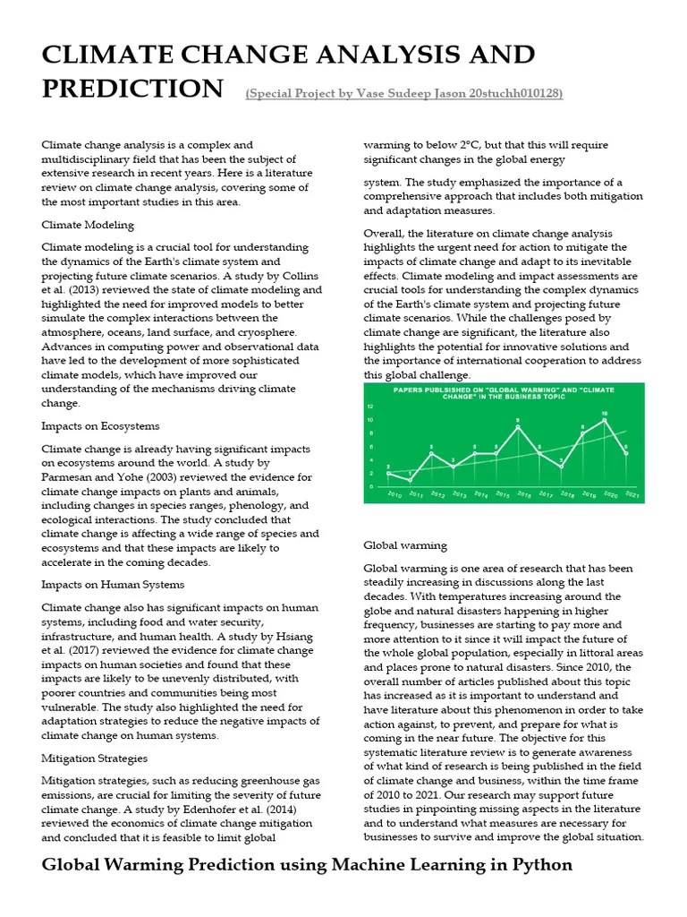 Climate Change Analysis And Prediction (Literature Review) Complete ...