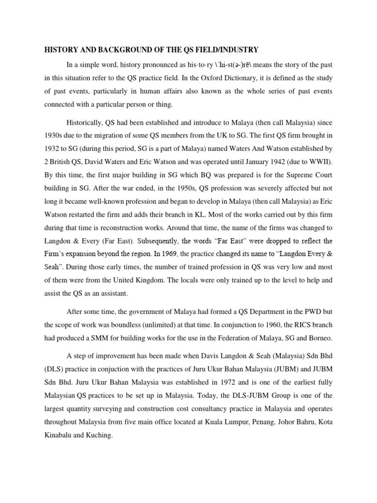 Quantity Surveying Field And Industry In | PDF | Economics | Procurement