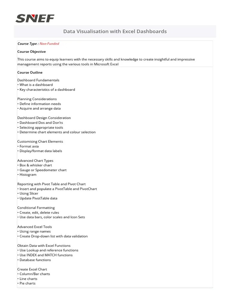 Data Visualisation With Excel Dashboards | PDF | Microsoft Excel ...