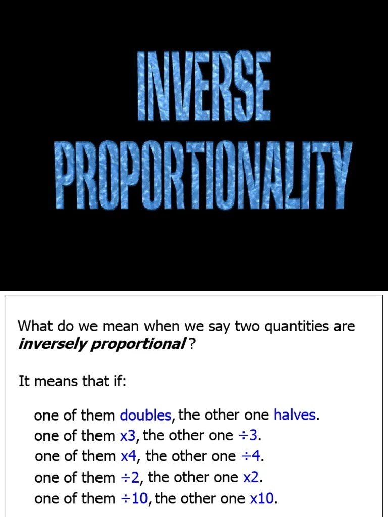 Proportionality Inverse Intro | PDF