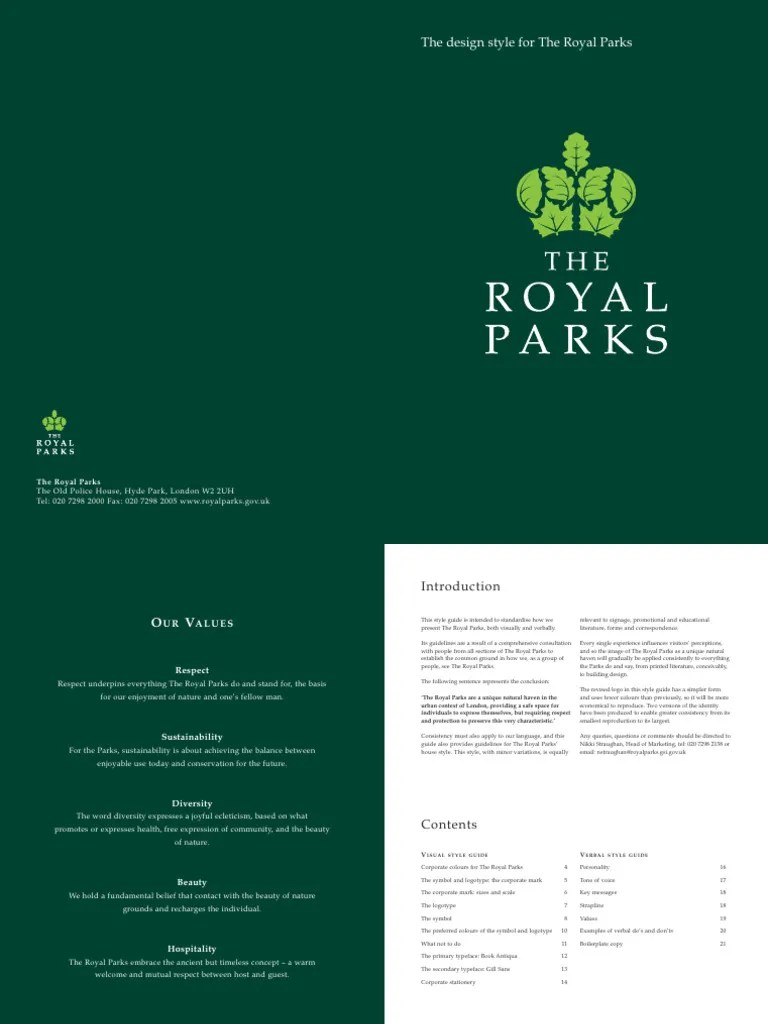 The Royal Parks | PDF | Typefaces | Communication