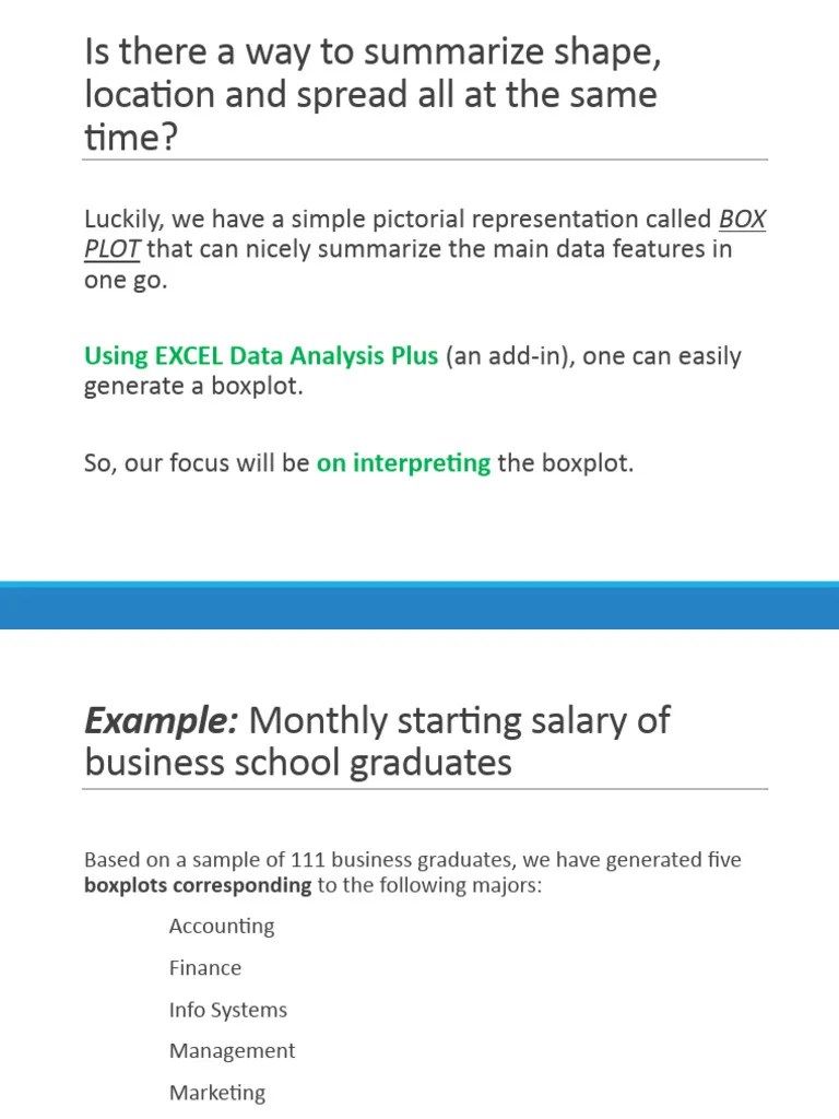 Chapter 3 Slides #4 Boxplots | PDF | Statistics | Statistical Analysis