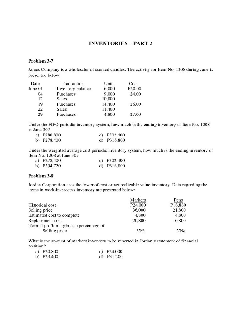 Intermediate Accounting 1 - Inventories Part 2 | PDF | Inventory | Cost