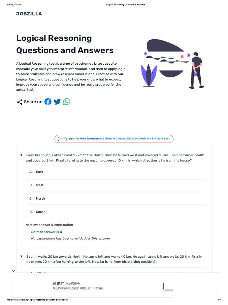 Logical Reasoning Questions & Answers | PDF | Reason | Logic