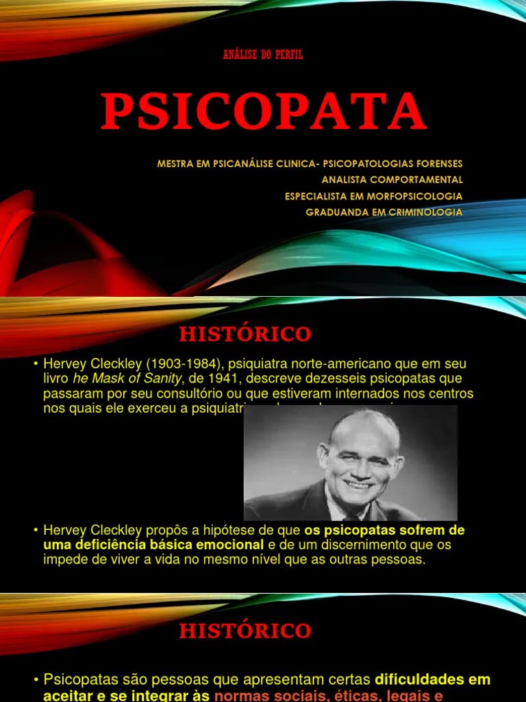 Análise Do Perfil PSICOPATA | PDF | Psicopatia | Distúrbio Mental