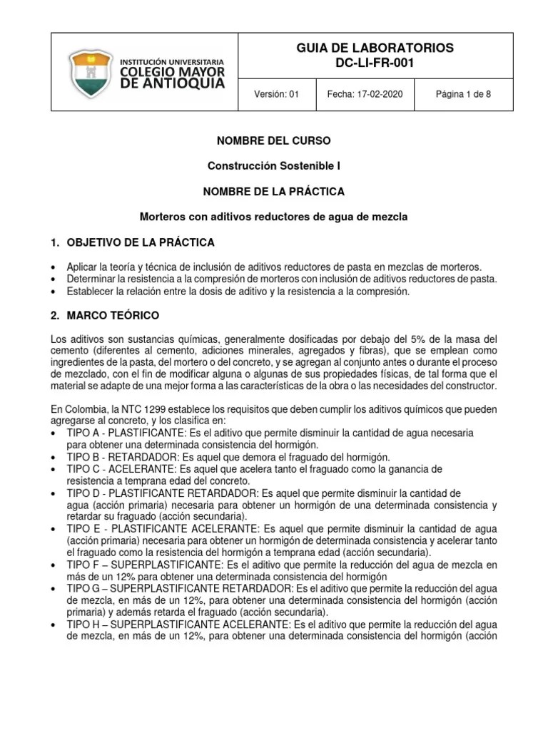 Morteros, Aditivos Y Emisiones-Cs1 | PDF | Hormigón | Mortero (Albañilería)