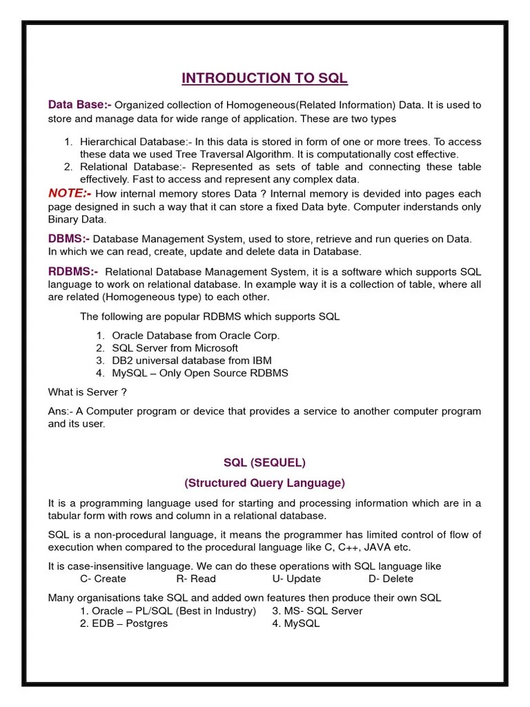 SQL Foundation | PDF | Relational Database | Databases