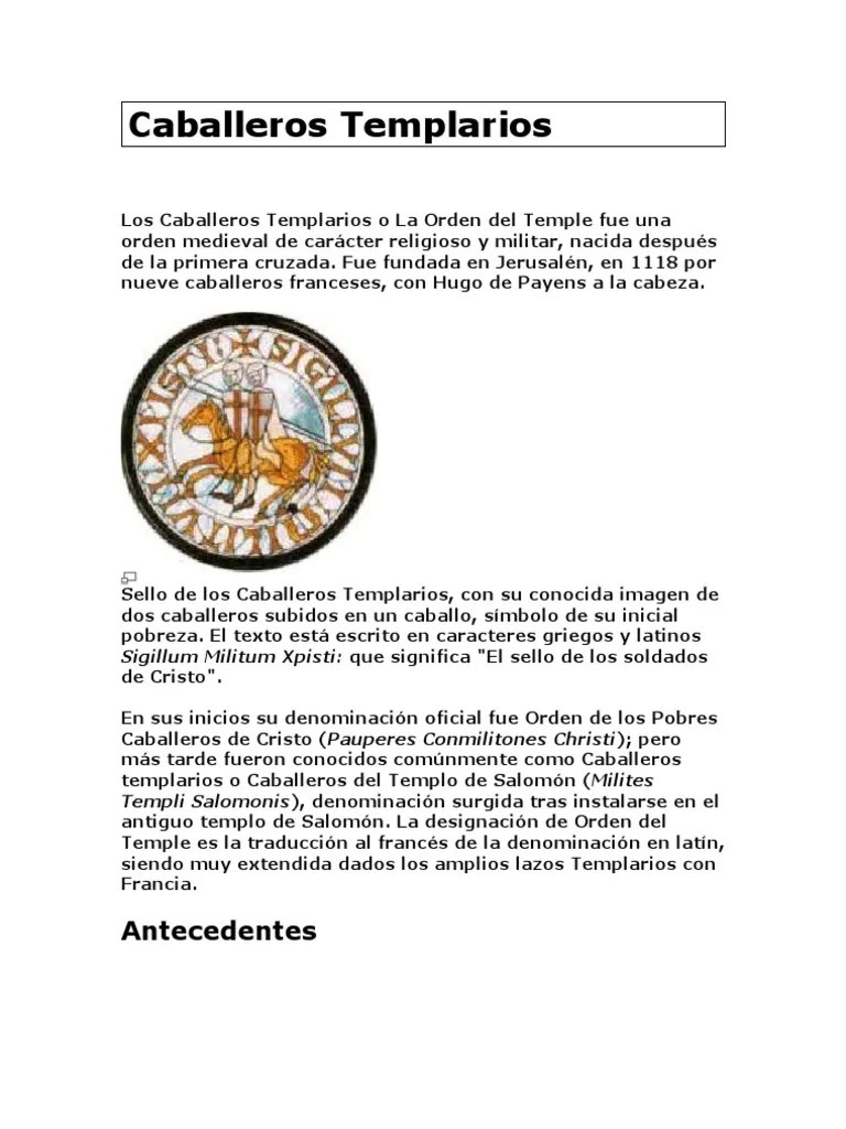 Caballeros Templarios | PDF | Caballeros Templarios | Cruzadas