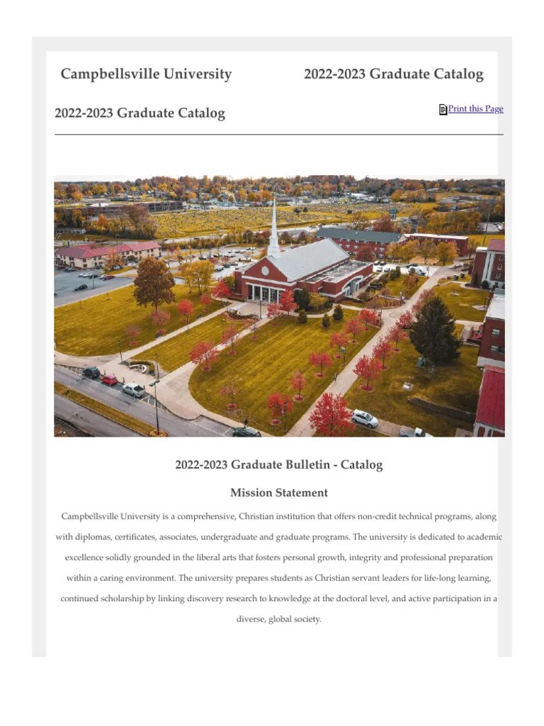 Campbellsville University - Acalog ACMS™ | PDF | Bachelor's Degree ...