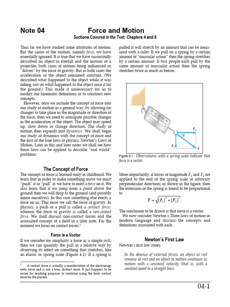 Force And Motion | PDF | Force | Mass
