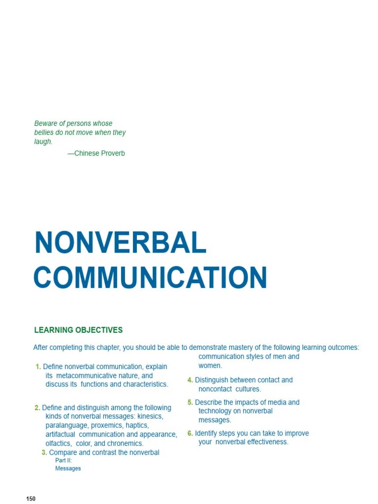 Non Verbal Communication Study Material | PDF | Nonverbal Communication ...
