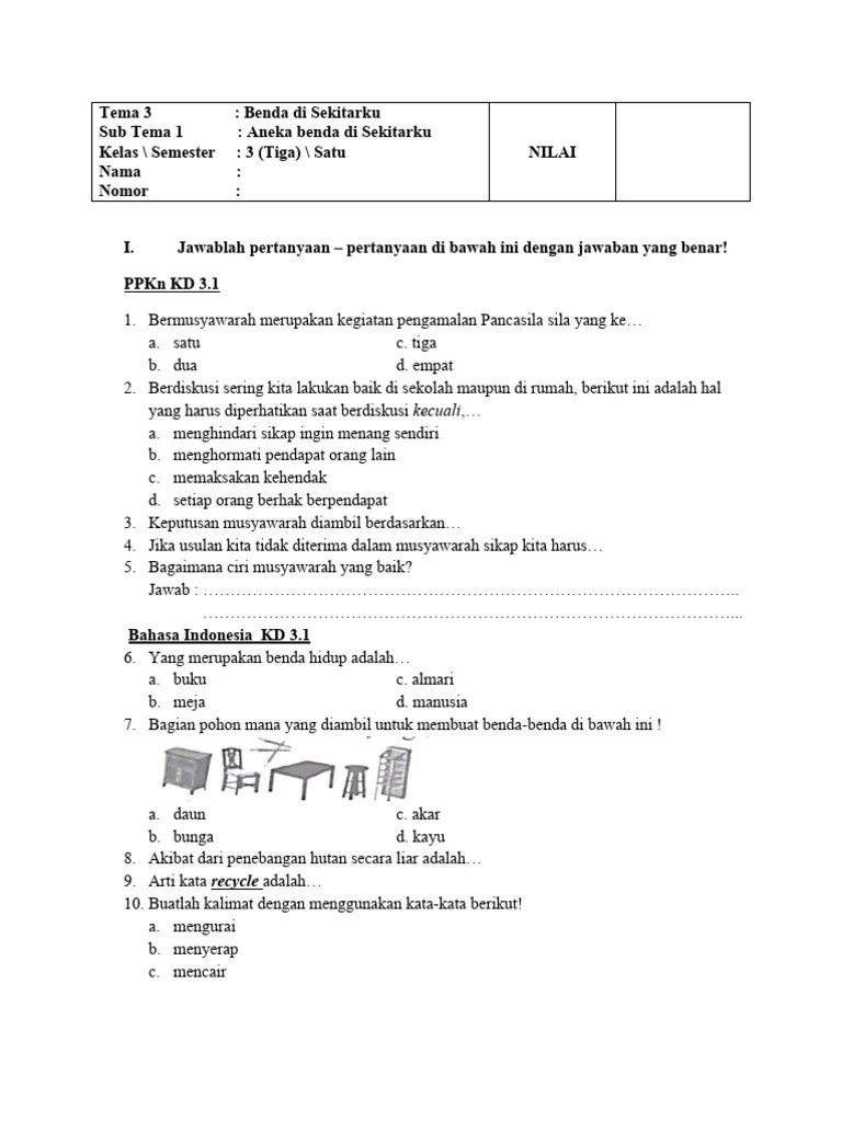 Evaluasi Kelas 3 | PDF