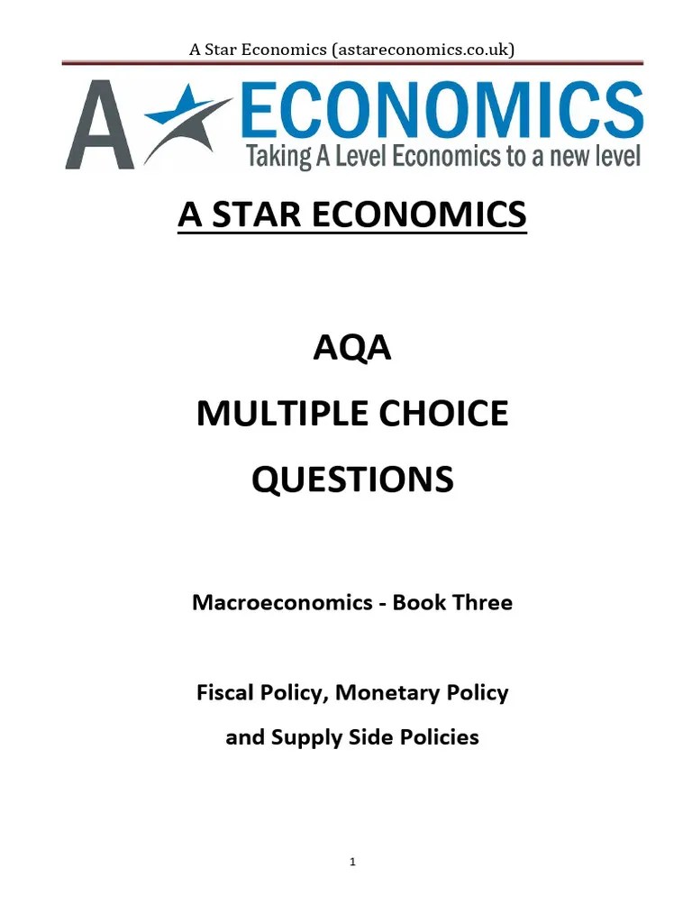 AQA MCQ Macroeconomics Book 3 PDF | PDF | Fiscal Policy | Government ...